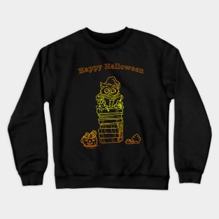 Happy Halloween Reading Owl Crewneck Sweatshirt